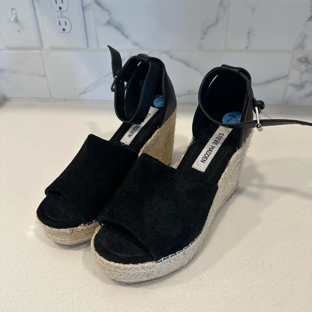 Black Steve Madden Wedges